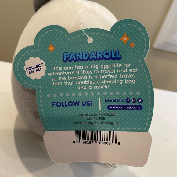 NWT Pandaroll Holding a Banana Squishy Ball Panda Plush by Anirollz - Picture 3 of 3